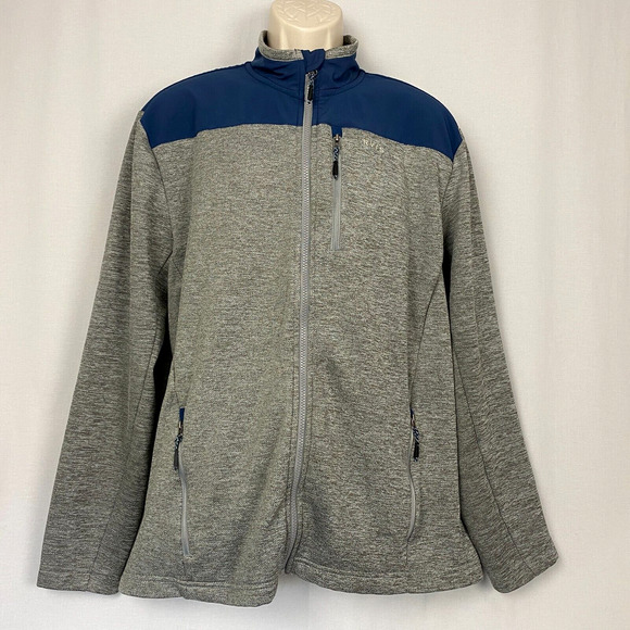 Orvis Bonded Mesh Full Zip Jacket Mens Large Gray Pockets Fleece Lined Hiking - Picture 1 of 12